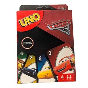 UNO Cars Card Game Disney Pixar Racing Theme Family Game
